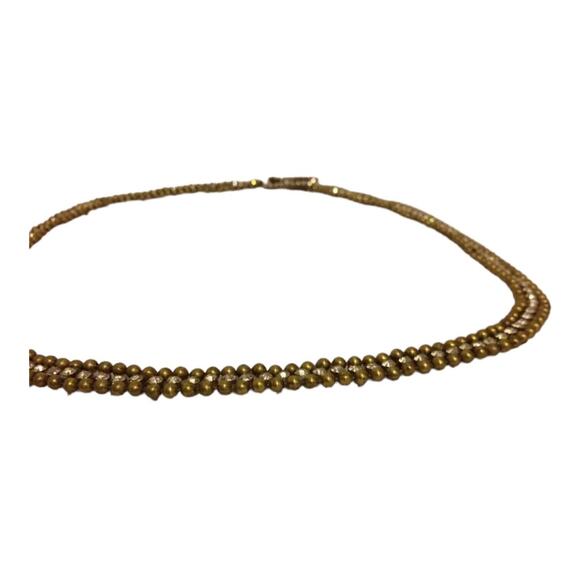 VINTAGE Gold Tone Adjustable Skinny Cocktail Belt w Mock Diamond Rhinestones XS main image 4